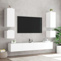 vidaXL TV-Wandschrank mit LED-Leuchten Wei&szlig; 40,5x35x40 cm