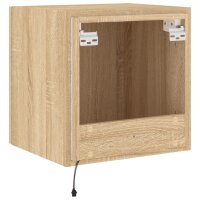 vidaXL TV-Wandschrank mit LED-Leuchten Sonoma-Eiche 40,5x35x40 cm