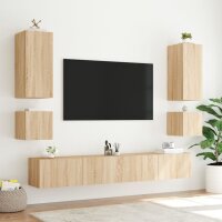 vidaXL TV-Wandschrank mit LED-Leuchten Sonoma-Eiche 40,5x35x40 cm