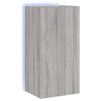 vidaXL TV-Wandschrank mit LED-Leuchten Grau Sonoma 40,5x35x80 cm