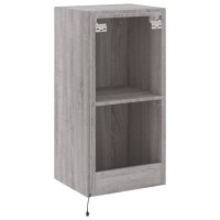 vidaXL TV-Wandschrank mit LED-Leuchten Grau Sonoma 40,5x35x80 cm