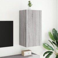 vidaXL TV-Wandschrank mit LED-Leuchten Grau Sonoma 40,5x35x80 cm