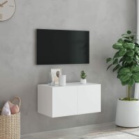 vidaXL TV-Wandschrank mit LED-Leuchten Wei&szlig; 60x35x31 cm