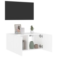 vidaXL TV-Wandschrank mit LED-Leuchten Wei&szlig; 60x35x31 cm