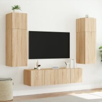 vidaXL TV-Wandschrank mit LED-Leuchten Sonoma-Eiche 60x35x31 cm