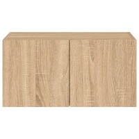 vidaXL TV-Wandschrank mit LED-Leuchten Sonoma-Eiche 60x35x31 cm