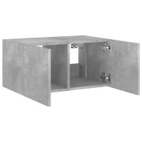 vidaXL TV-Wandschrank mit LED-Leuchten Betongrau 60x35x31 cm