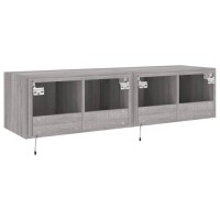 vidaXL TV-Wandschr&auml;nke mit LED-Leuchten 2 Stk. Grau Sonoma 60x35x31 cm