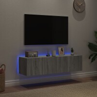 vidaXL TV-Wandschr&auml;nke mit LED-Leuchten 2 Stk. Grau Sonoma 60x35x31 cm