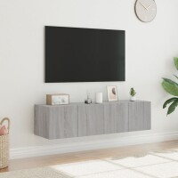 vidaXL TV-Wandschr&auml;nke mit LED-Leuchten 2 Stk. Grau Sonoma 60x35x31 cm