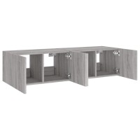 vidaXL TV-Wandschr&auml;nke mit LED-Leuchten 2 Stk. Grau Sonoma 60x35x31 cm