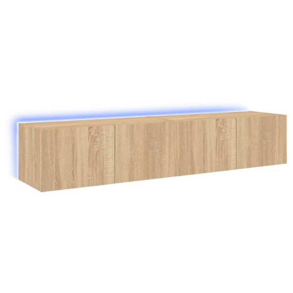 vidaXL TV-Wandschr&auml;nke mit LED-Leuchten 2 Stk. Sonoma-Eiche 80x35x31cm