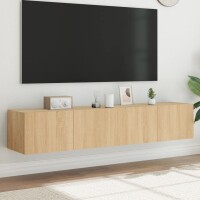 vidaXL TV-Wandschr&auml;nke mit LED-Leuchten 2 Stk. Sonoma-Eiche 80x35x31cm