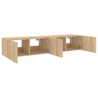 vidaXL TV-Wandschr&auml;nke mit LED-Leuchten 2 Stk. Sonoma-Eiche 80x35x31cm