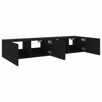 vidaXL TV-Wandschr&auml;nke mit LED-Leuchten 2 Stk. Schwarz 80x35x31 cm