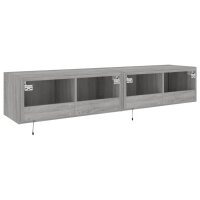 vidaXL TV-Wandschr&auml;nke mit LED-Leuchten 2 Stk. Grau Sonoma 80x35x31 cm