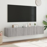 vidaXL TV-Wandschr&auml;nke mit LED-Leuchten 2 Stk. Grau Sonoma 80x35x31 cm