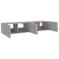 vidaXL TV-Wandschr&auml;nke mit LED-Leuchten 2 Stk. Grau Sonoma 80x35x31 cm