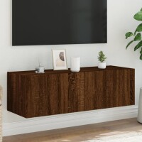 vidaXL TV-Wandschrank mit LED-Leuchten Braun Eichen-Optik 100x35x31 cm