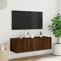 vidaXL TV-Wandschrank mit LED-Leuchten Braun Eichen-Optik 100x35x31 cm