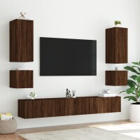 vidaXL TV-Wandschrank mit LED-Leuchten Braun Eichen-Optik 100x35x31 cm