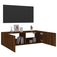 vidaXL TV-Wandschrank mit LED-Leuchten Braun Eichen-Optik 100x35x31 cm