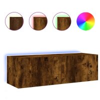 vidaXL TV-Wandschrank mit LED-Leuchten R&auml;uchereiche 100x35x31 cm