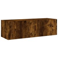 vidaXL TV-Wandschrank mit LED-Leuchten R&auml;uchereiche 100x35x31 cm