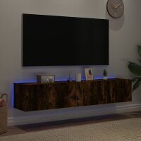 vidaXL TV-Wandschr&auml;nke mit LED-Leuchten 2 Stk. R&auml;uchereiche 80x35x31cm