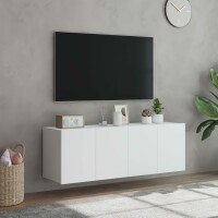 vidaXL TV-Wandschr&auml;nke mit LED-Leuchten 2 Stk. Wei&szlig; 60x35x41 cm