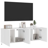 vidaXL TV-Wandschr&auml;nke mit LED-Leuchten 2 Stk. Wei&szlig; 60x35x41 cm