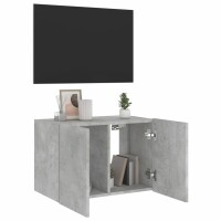 vidaXL TV-Wandschrank mit LED-Leuchten Betongrau 60x35x41 cm