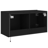 vidaXL TV-Wandschrank mit LED-Leuchten Schwarz 80x35x41 cm