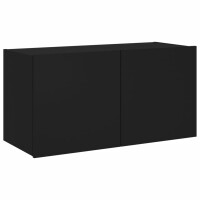 vidaXL TV-Wandschrank mit LED-Leuchten Schwarz 80x35x41 cm