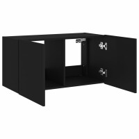 vidaXL TV-Wandschrank mit LED-Leuchten Schwarz 80x35x41 cm