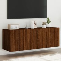 vidaXL TV-Wandschränke mit LED-Leuchten 2 Stk. Braun...