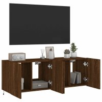 vidaXL TV-Wandschr&auml;nke mit LED-Leuchten 2 Stk. Braun Eichen-Optik