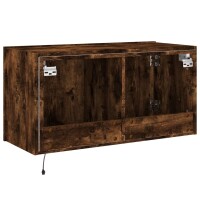 vidaXL TV-Wandschrank mit LED-Leuchten R&auml;uchereiche 80x35x41 cm