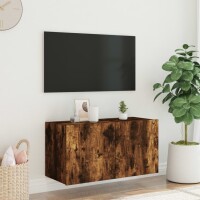 vidaXL TV-Wandschrank mit LED-Leuchten R&auml;uchereiche 80x35x41 cm