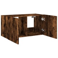 vidaXL TV-Wandschrank mit LED-Leuchten R&auml;uchereiche 80x35x41 cm