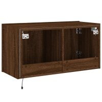 vidaXL TV-Wandschrank mit LED-Leuchten Braun Eichen-Optik 80x35x41 cm