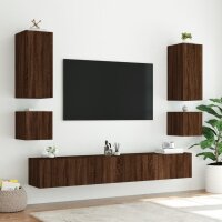 vidaXL TV-Wandschrank mit LED-Leuchten Braun Eichen-Optik 100x35x41 cm