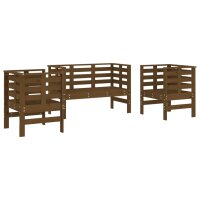 vidaXL 3-tlg. Garten-Lounge-Set Honigbraun Massivholz Kiefer