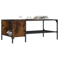 vidaXL Couchtisch mit Regal R&auml;uchereiche 100x51x40 cm Holzwerkstoff