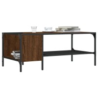 vidaXL Couchtisch mit Regal Braun Eichen-Optik 100x51x40 cm