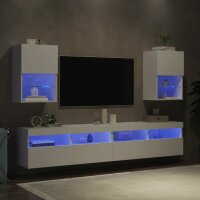 vidaXL TV-Schr&auml;nke mit LED-Leuchten 2 Stk. Wei&szlig; 40,5x30x60 cm