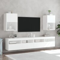 vidaXL TV-Schr&auml;nke mit LED-Leuchten 2 Stk. Wei&szlig; 40,5x30x60 cm