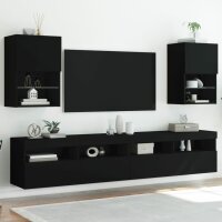 vidaXL TV-Schr&auml;nke mit LED-Leuchten 2 Stk. Schwarz 40,5x30x60 cm