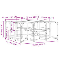 vidaXL Couchtisch Braun Eichen-Optik 91x91x40 cm Holzwerkstoff