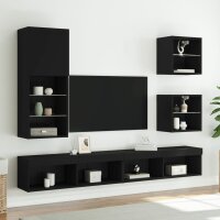 vidaXL TV-Schrank mit LED-Leuchten Schwarz 40,5x30x102 cm